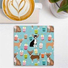 Chihuahua Bubble Kawaii Boba Tea Cute Dog Uv Print Square Tile Coaster  by Wav3s