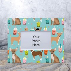 Chihuahua Bubble Kawaii Boba Tea Cute Dog White Tabletop Photo Frame 4 x6  by Wav3s