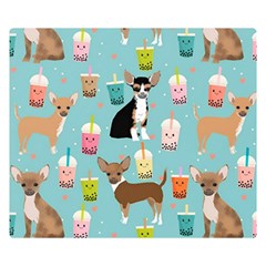 Chihuahua Bubble Kawaii Boba Tea Cute Dog Premium Plush Fleece Blanket (small) by Wav3s