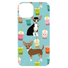 Chihuahua Bubble Kawaii Boba Tea Cute Dog Iphone 14 Black Uv Print Case by Wav3s