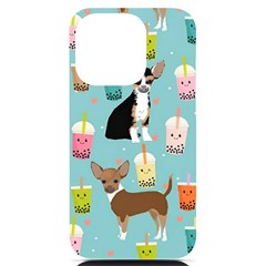 Chihuahua Bubble Kawaii Boba Tea Cute Dog Iphone 14 Pro Black Uv Print Case by Wav3s