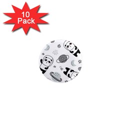 Panda Floating In Space And Star 1  Mini Magnet (10 pack) 