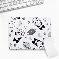 Panda Floating In Space And Star Small Mousepad by Wav3s