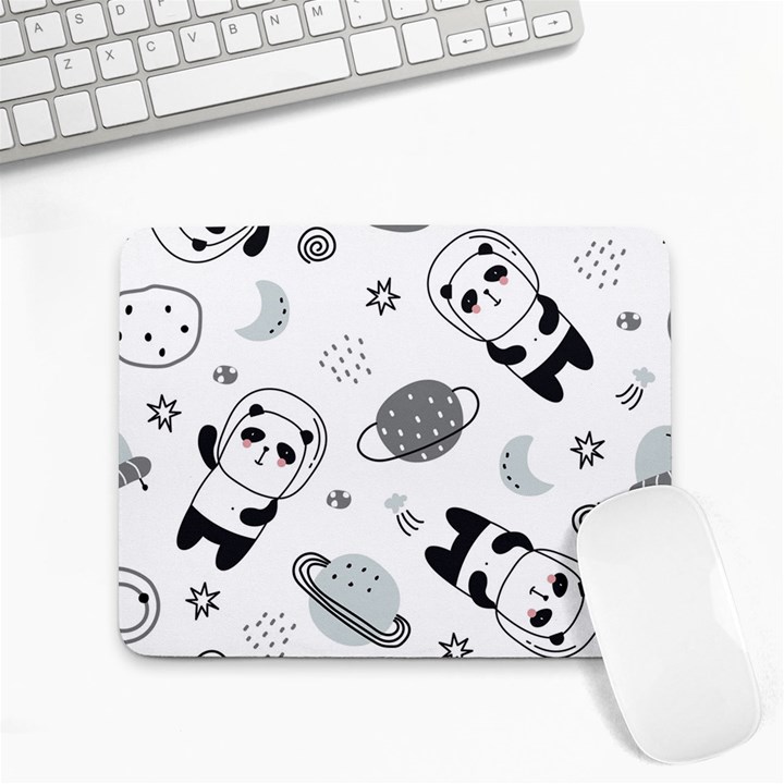 Panda Floating In Space And Star Small Mousepad