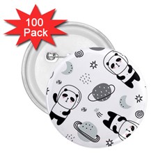 Panda Floating In Space And Star 2 25  Buttons (100 Pack)  by Wav3s