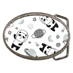 Panda Floating In Space And Star Belt Buckles by Wav3s