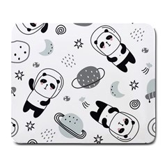 Panda Floating In Space And Star Large Mousepad