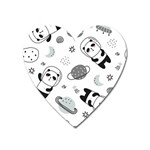 Panda Floating In Space And Star Heart Magnet Front