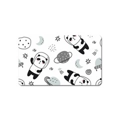 Panda Floating In Space And Star Magnet (name Card) by Wav3s