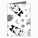 Panda Floating In Space And Star Greeting Cards (Pkg of 8) Left