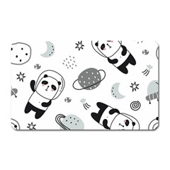 Panda Floating In Space And Star Magnet (rectangular) by Wav3s