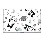 Panda Floating In Space And Star Business Card Holder Front