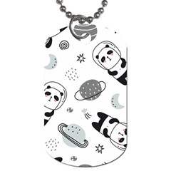 Panda Floating In Space And Star Dog Tag (one Side) by Wav3s