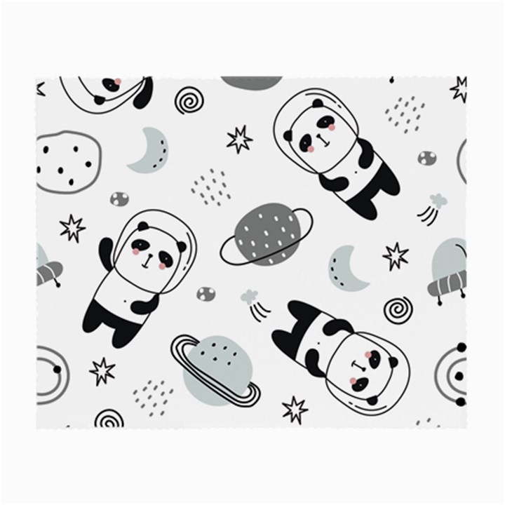 Panda Floating In Space And Star Small Glasses Cloth