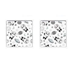 Panda Floating In Space And Star Cufflinks (square) by Wav3s