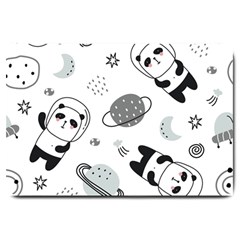 Panda Floating In Space And Star Large Doormat