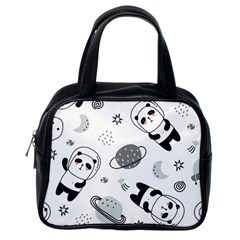 Panda Floating In Space And Star Classic Handbag (one Side) by Wav3s