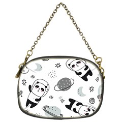 Panda Floating In Space And Star Chain Purse (one Side) by Wav3s