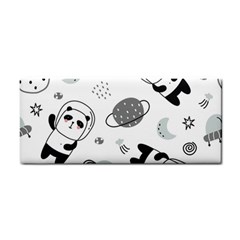 Panda Floating In Space And Star Hand Towel by Wav3s