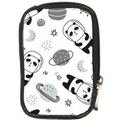 Panda Floating In Space And Star Compact Camera Leather Case by Wav3s