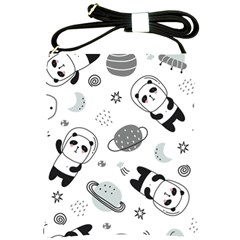 Panda Floating In Space And Star Shoulder Sling Bag