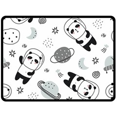 Panda Floating In Space And Star Fleece Blanket (large) by Wav3s