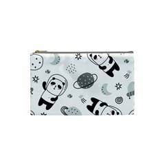 Panda Floating In Space And Star Cosmetic Bag (small) by Wav3s