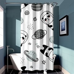 Panda Floating In Space And Star Shower Curtain 36  x 72  (Stall) 