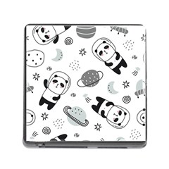 Panda Floating In Space And Star Memory Card Reader (square 5 Slot) by Wav3s