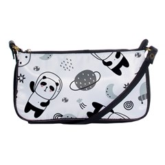 Panda Floating In Space And Star Shoulder Clutch Bag by Wav3s