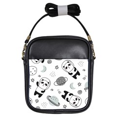 Panda Floating In Space And Star Girls Sling Bag