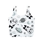 Panda Floating In Space And Star Full Print Recycle Bag (S) Front