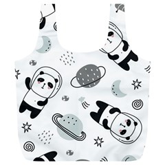 Panda Floating In Space And Star Full Print Recycle Bag (XL)