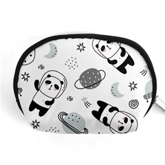 Panda Floating In Space And Star Accessory Pouch (Medium)