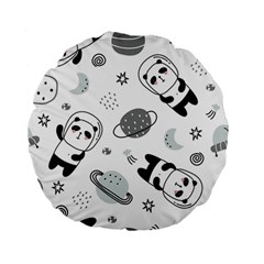 Panda Floating In Space And Star Standard 15  Premium Flano Round Cushions by Wav3s