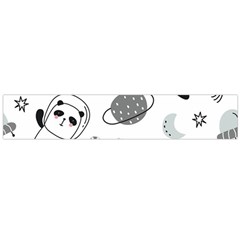 Panda Floating In Space And Star Large Premium Plush Fleece Scarf 