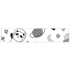 Panda Floating In Space And Star Small Premium Plush Fleece Scarf