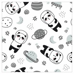 Panda Floating In Space And Star Lightweight Scarf  by Wav3s