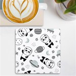 Panda Floating In Space And Star UV Print Square Tile Coaster  Front