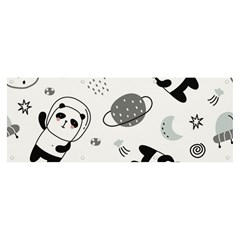 Panda Floating In Space And Star Banner and Sign 8  x 3 