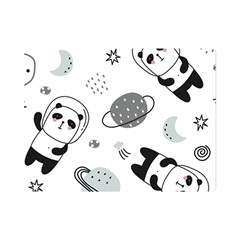 Panda Floating In Space And Star Premium Plush Fleece Blanket (mini) by Wav3s