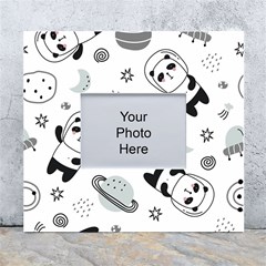 Panda Floating In Space And Star White Wall Photo Frame 5  X 7  by Wav3s