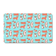 Corgis On Teal Magnet (rectangular) by Wav3s