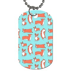 Corgis On Teal Dog Tag (one Side) by Wav3s