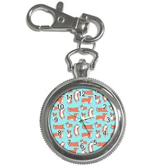 Corgis On Teal Key Chain Watches by Wav3s