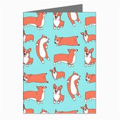 Corgis On Teal Greeting Cards (pkg Of 8) by Wav3s