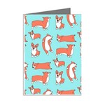 Corgis On Teal Mini Greeting Cards (Pkg of 8) Right