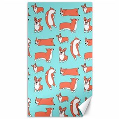 Corgis On Teal Canvas 40  X 72  by Wav3s