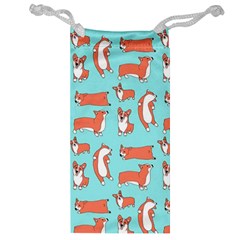 Corgis On Teal Jewelry Bag