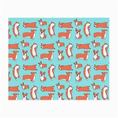 Corgis On Teal Small Glasses Cloth (2 Sides) by Wav3s